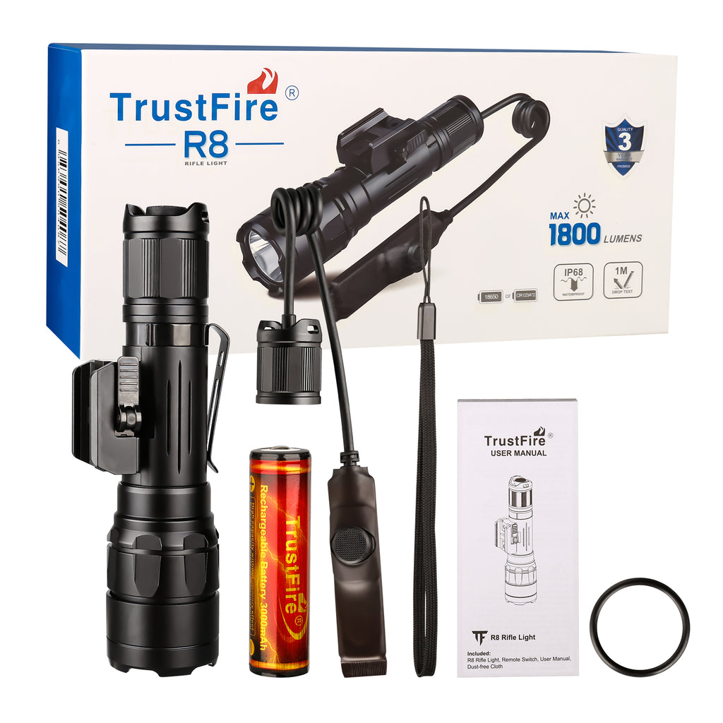 TrustFire R8 1800Lumen Rail Mount Flashlight(GET 20% OFF AND A GIFT WITH YOUR PURCHASE)