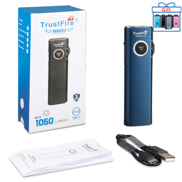 Midnight Blue-TrustFire Mini X3 EDC Multi-Function Flashlight Available with white light, flood light, green laser, and UV or red light options(PURCHASE TO GET 20% OFF)