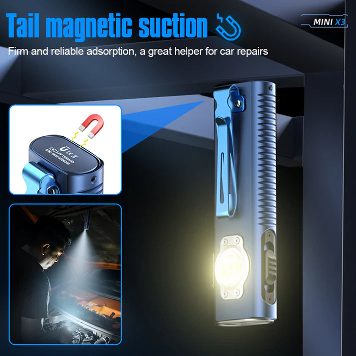 Mini EDC Multi-Function Flashlight with Laser