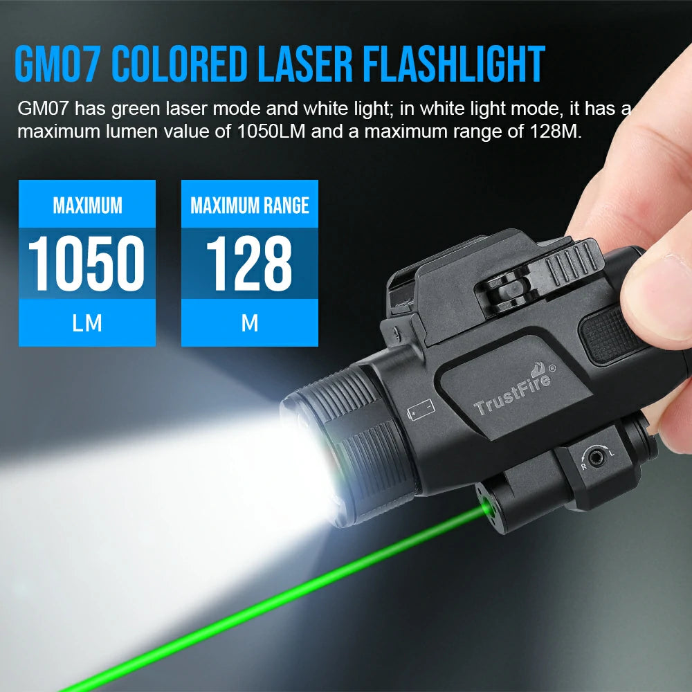 TrustFire GM07 1050 Lumen Tactical Light & Green Laser Combo