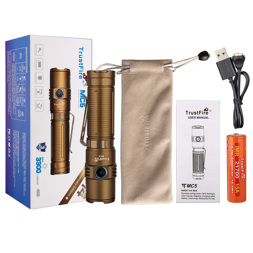 TrustFire MC5 Powerful EDC Flashlight 3300 Lumens – TrustFire®