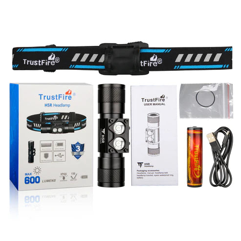 Rechargeable headlamp 600 lumens