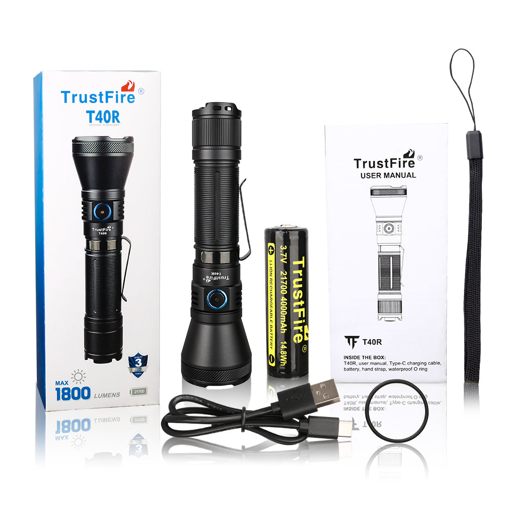 TrustFire T40R 1800 Lumen LED Tactical Flashlight
